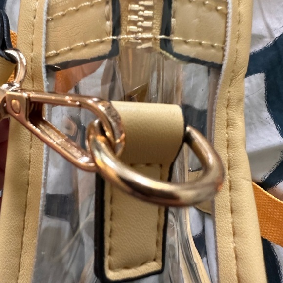 Clear Crossbody Stadium Bag with Yellow Strap NWOT - Picture 5 of 5